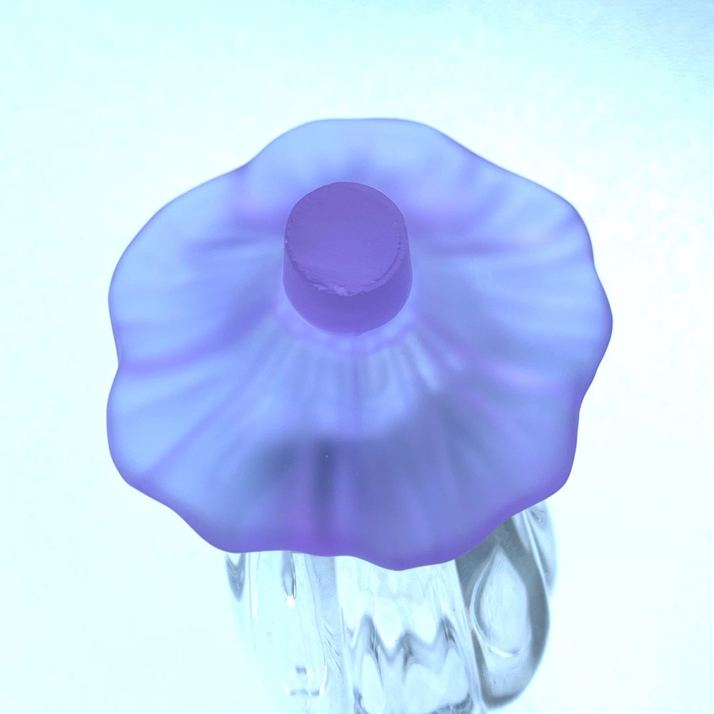Mikasa Crystal Purple Flower Stopper Perfume Bottle - Picture 9 of 9